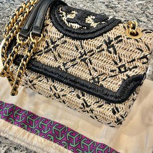 Tory Burch Fleming Soft Straw Shoulder Bag